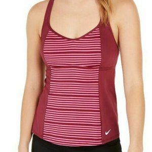 NWT NIKE VILLAIN STRIPE RACEBACK TANKINI SWIM TOP